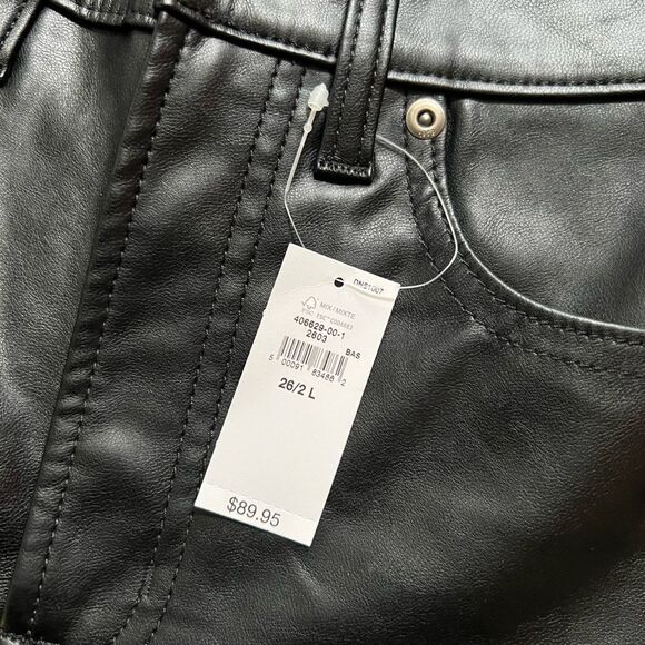 Gap High Rise Vegan Leather Vintage Slim Pants NWT size 2 L - Picture 7 of 10